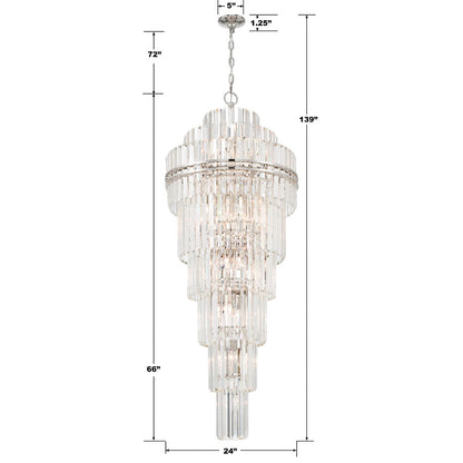 Crystorama Hayes 24" Wide Polished Nickel Large Crystal Chandelier