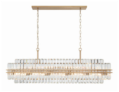 Crystorama Hayes 50"W Aged Brass 16-Light Linear Chandelier