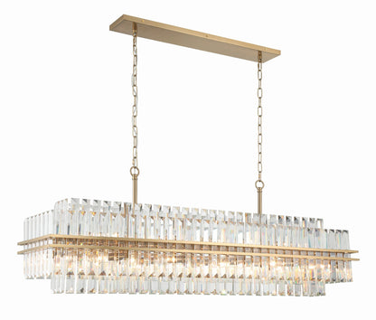 Crystorama Hayes 50"W Aged Brass 16-Light Linear Chandelier