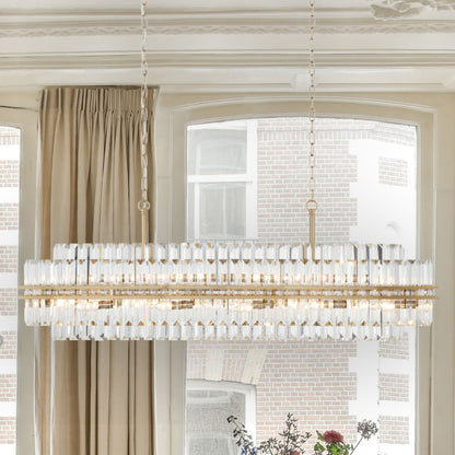 Crystorama Hayes 50"W Aged Brass 16-Light Linear Chandelier