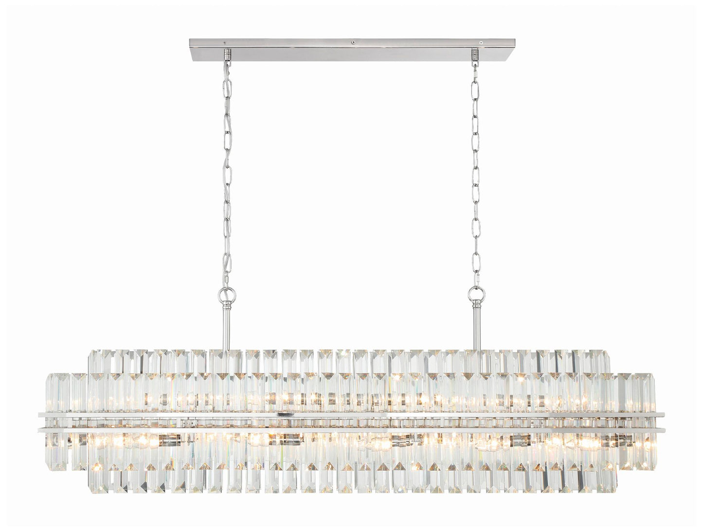 Crystorama Hayes 50"W Polished Nickel 16-Light Linear Chandelier