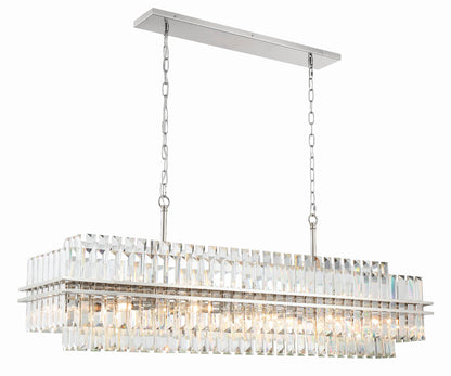 Crystorama Hayes 50"W Polished Nickel 16-Light Linear Chandelier