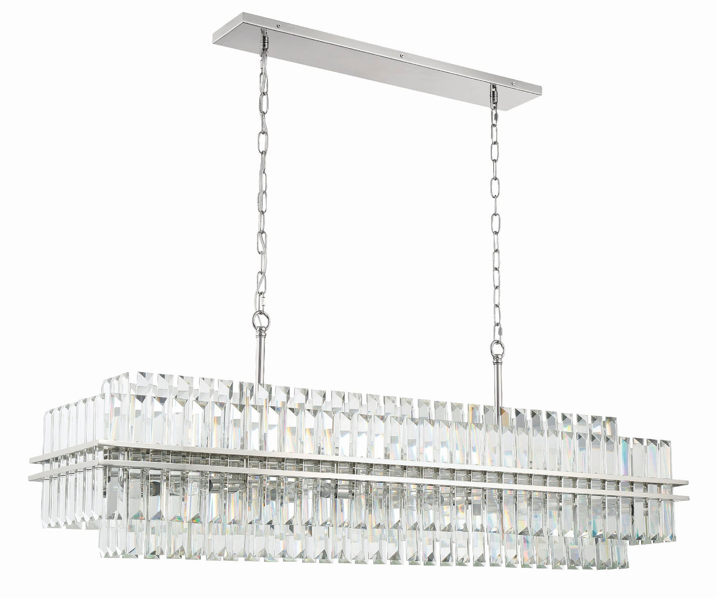 Crystorama Hayes 50"W Polished Nickel 16-Light Linear Chandelier