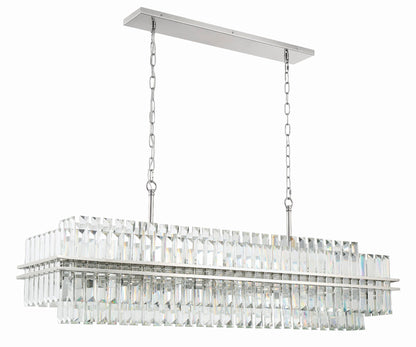 Crystorama Hayes 50"W Polished Nickel 16-Light Linear Chandelier