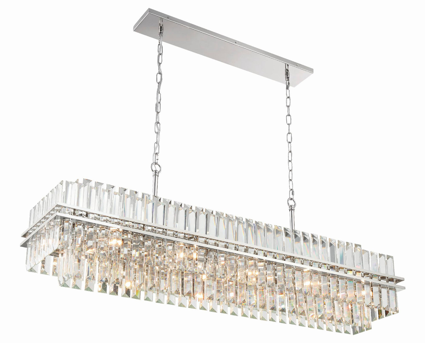 Crystorama Hayes 50"W Polished Nickel 16-Light Linear Chandelier