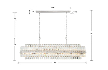 Crystorama Hayes 50"W Polished Nickel 16-Light Linear Chandelier
