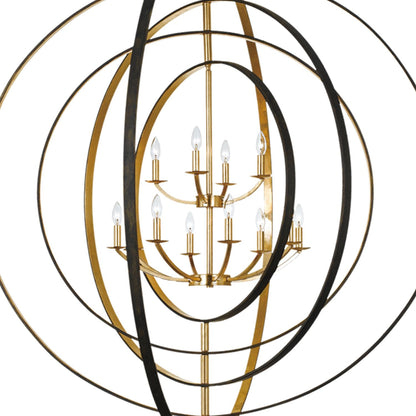 Crystorama Luna 60" Wide Bronze-Gold 12-Light Modern Large Chandelier