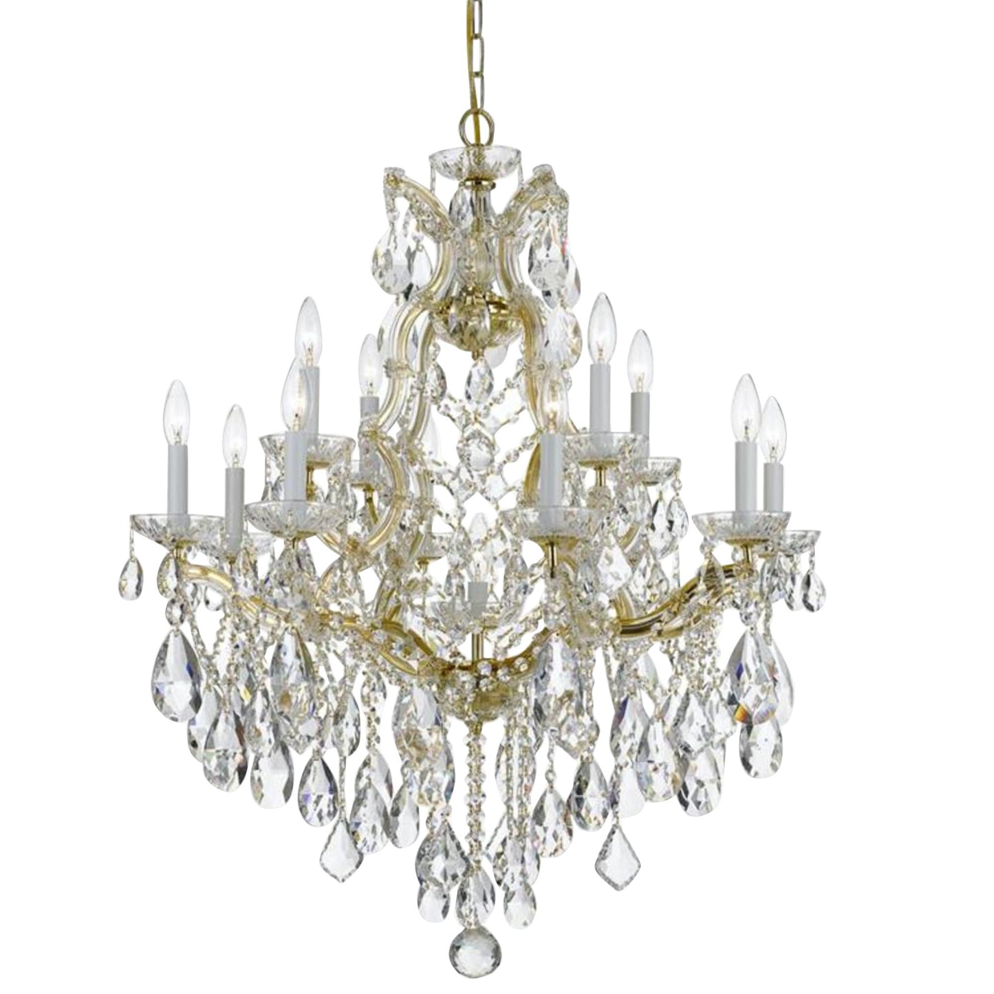 Crystorama Maria Theresa 28"W Gold 13-Light Crystal Chandelier