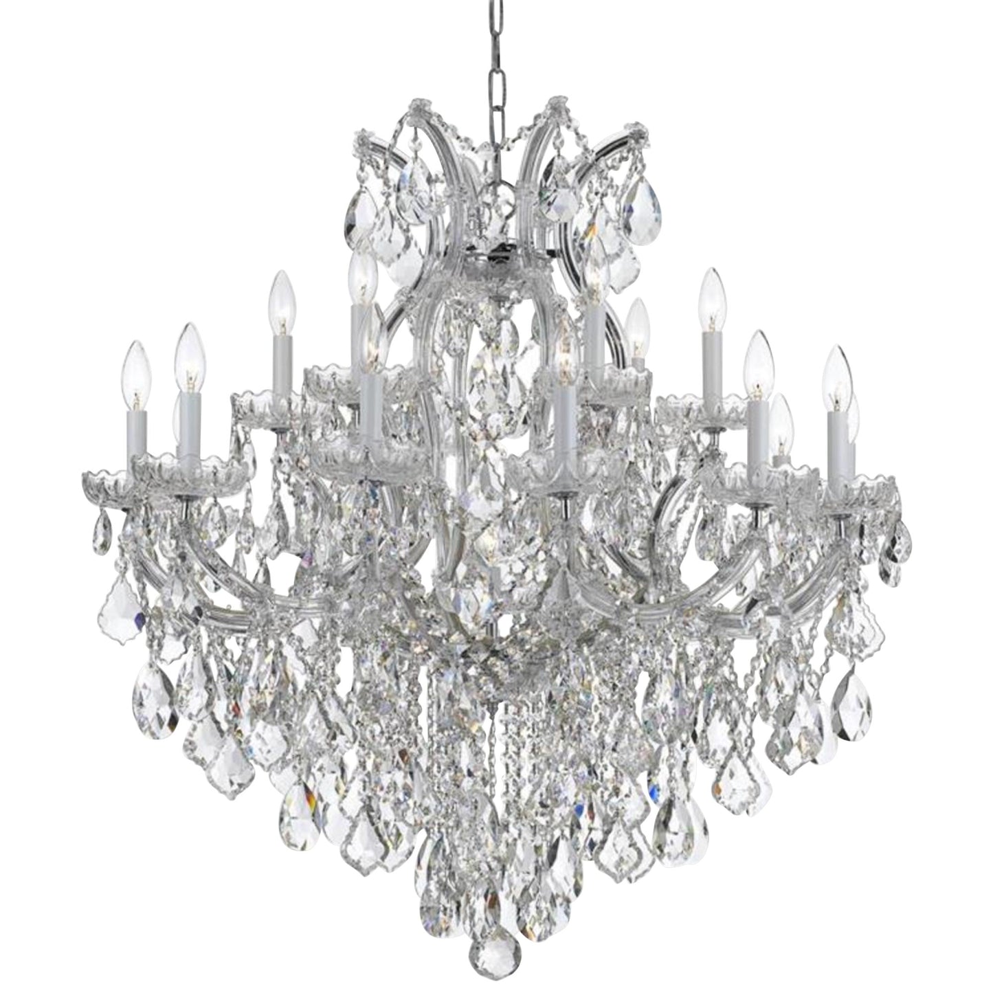 Crystorama Maria Theresa 35"W Chrome 19-Light Crystal Chandelier