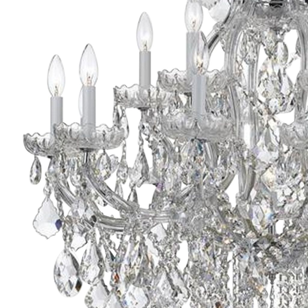 Crystorama Maria Theresa 35"W Chrome 19-Light Crystal Chandelier