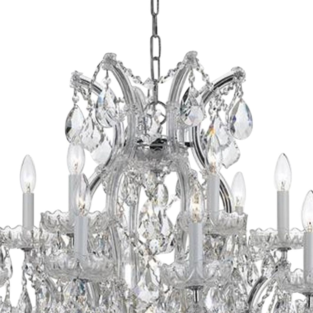 Crystorama Maria Theresa 35"W Chrome 19-Light Crystal Chandelier