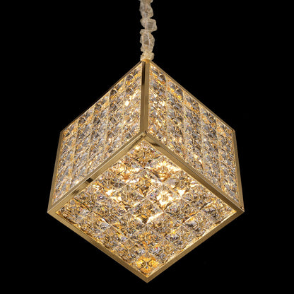 Cubes 16 1/2" Wide Lustrous Gold Faceted Crystals Chandelier