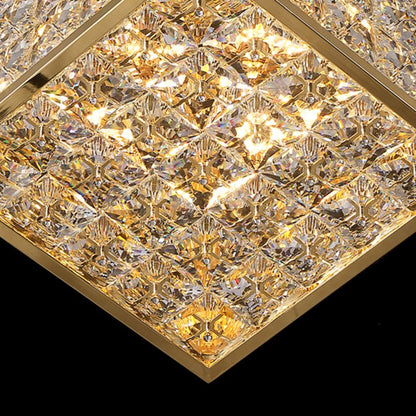 Cubes 16 1/2" Wide Lustrous Gold Faceted Crystals Chandelier