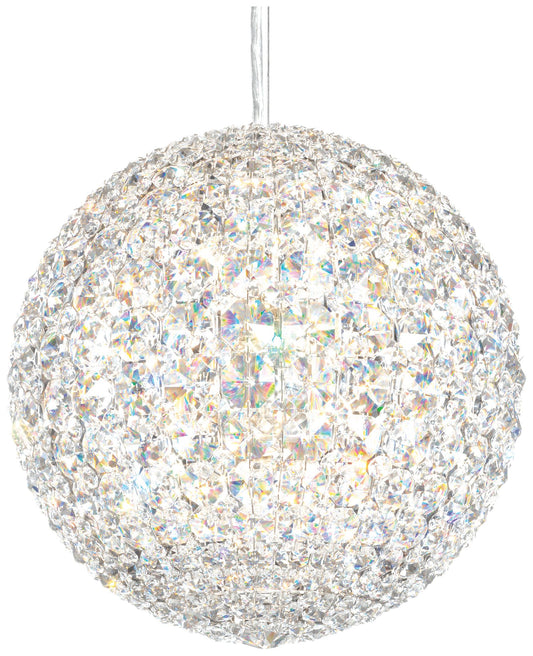 Da Vinci 12"H x 12"W 12-Light Crystal Pendant in Polished Stainle