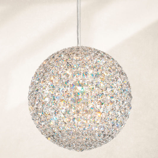 Da Vinci 12"W Polished Steel and Optic Crystal Mini Pendant