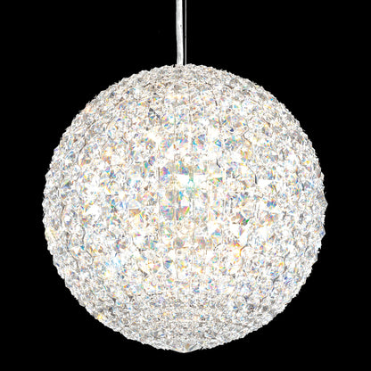 Da Vinci 12"W Polished Steel and Optic Crystal Mini Pendant