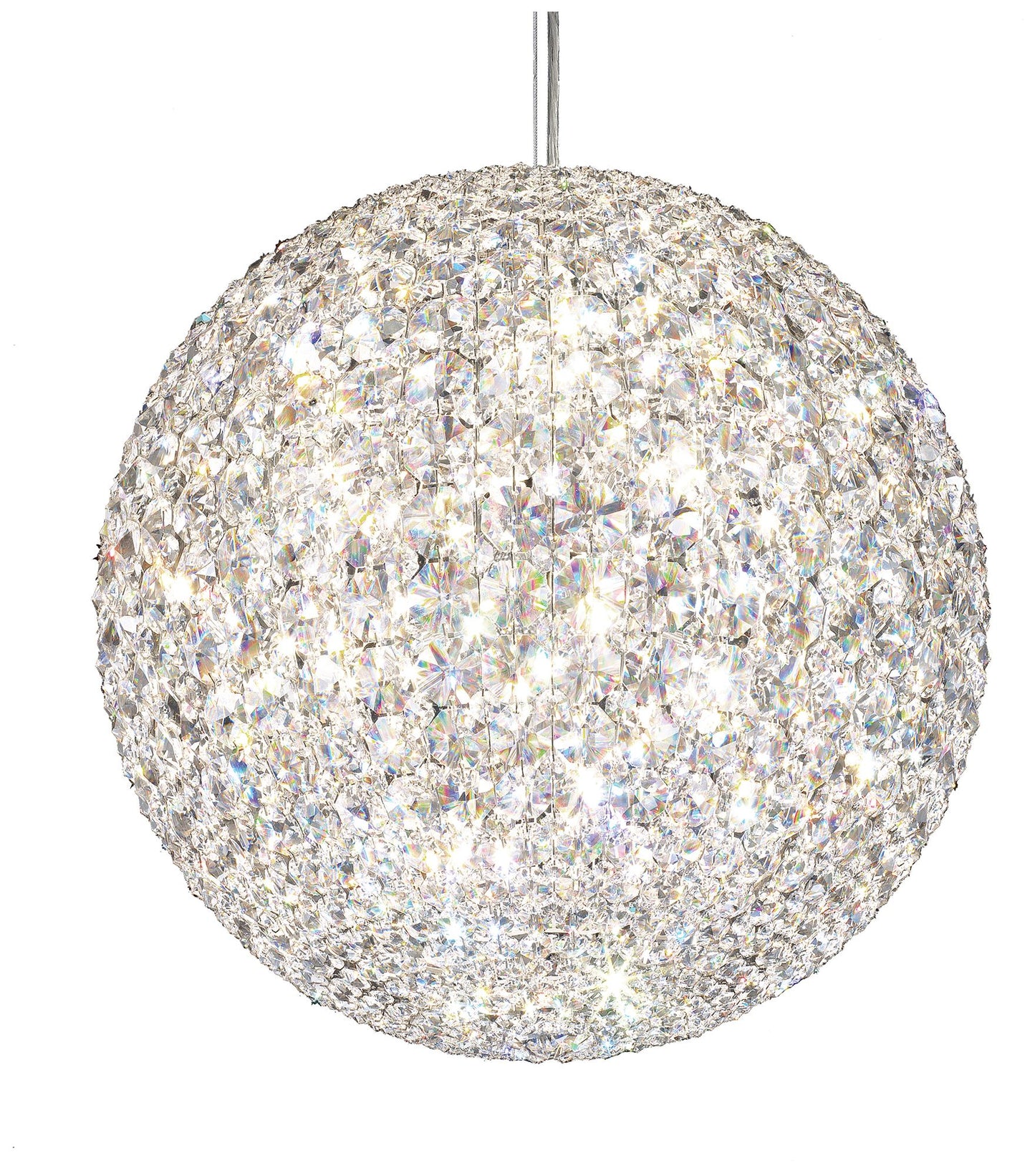 Da Vinci 18"H x 18"W 18-Light Crystal Pendant in Polished Stainle