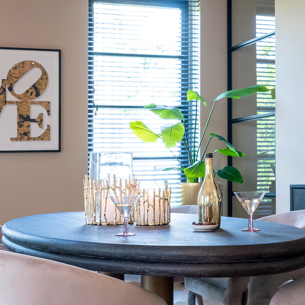 Dark Oak Oval Dining Table