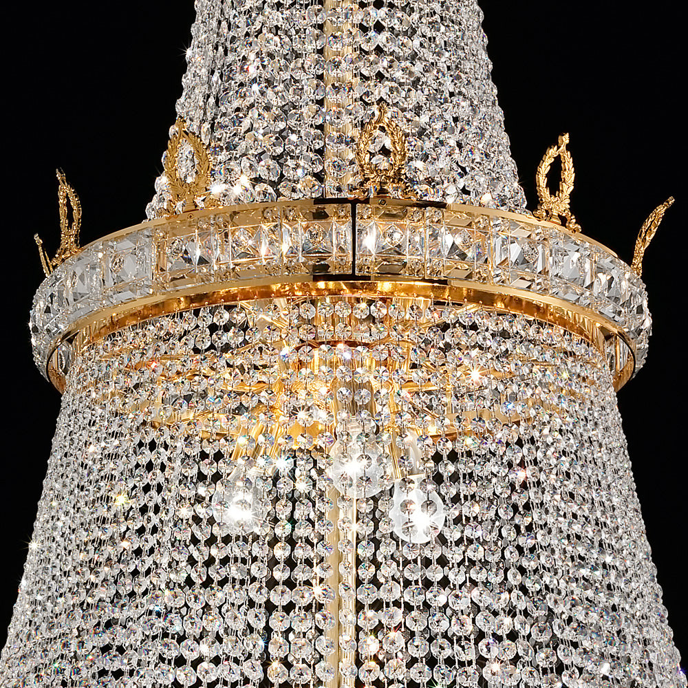 Deluxe Crystal Drop Empire Chandelier