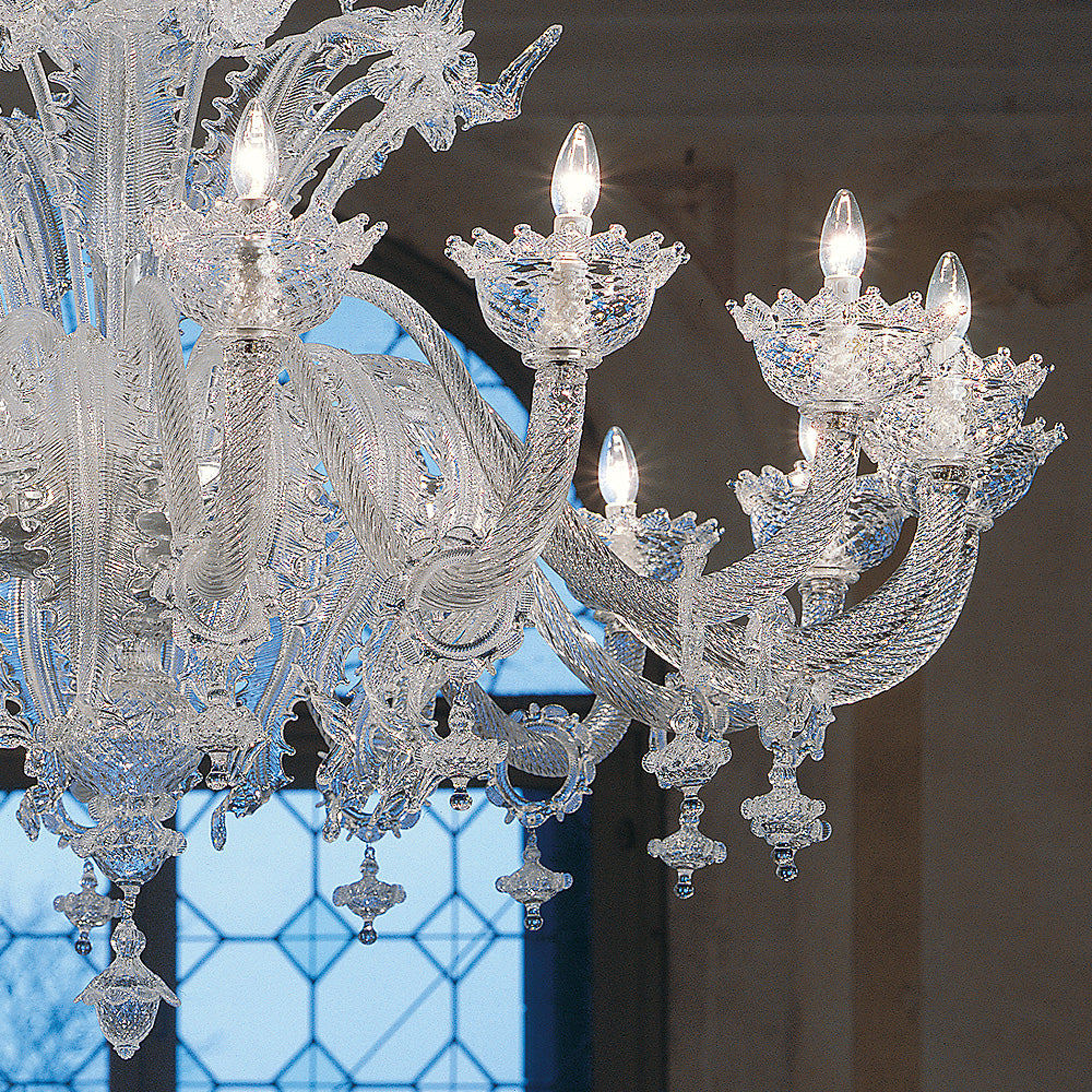 Deluxe Floral Clear Glass Chandelier