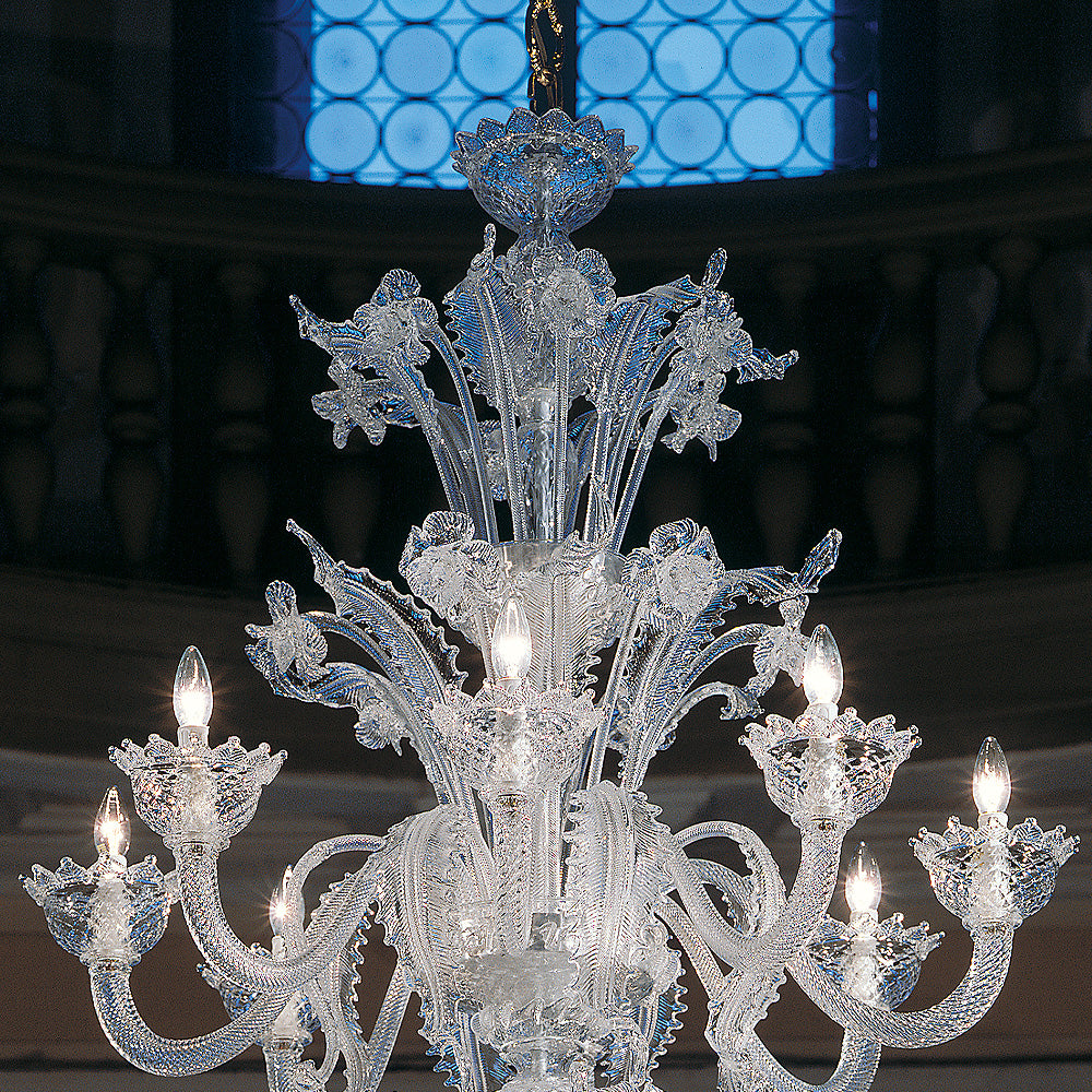 Deluxe Floral Clear Glass Chandelier