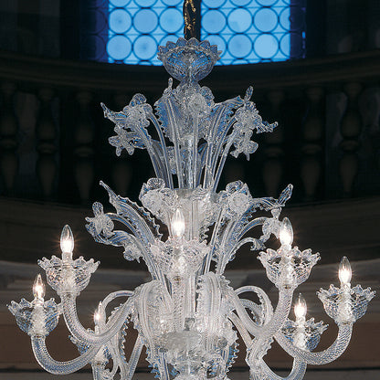 Deluxe Floral Clear Glass Chandelier