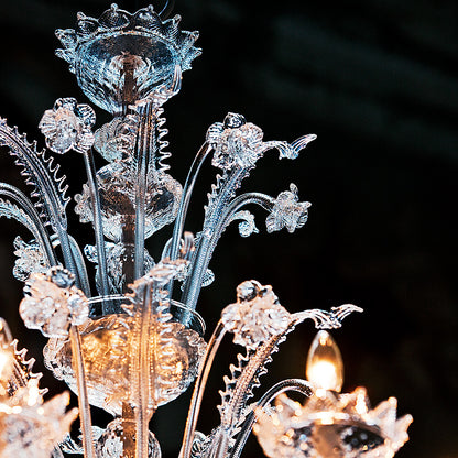 Deluxe Floral Clear Glass Chandelier