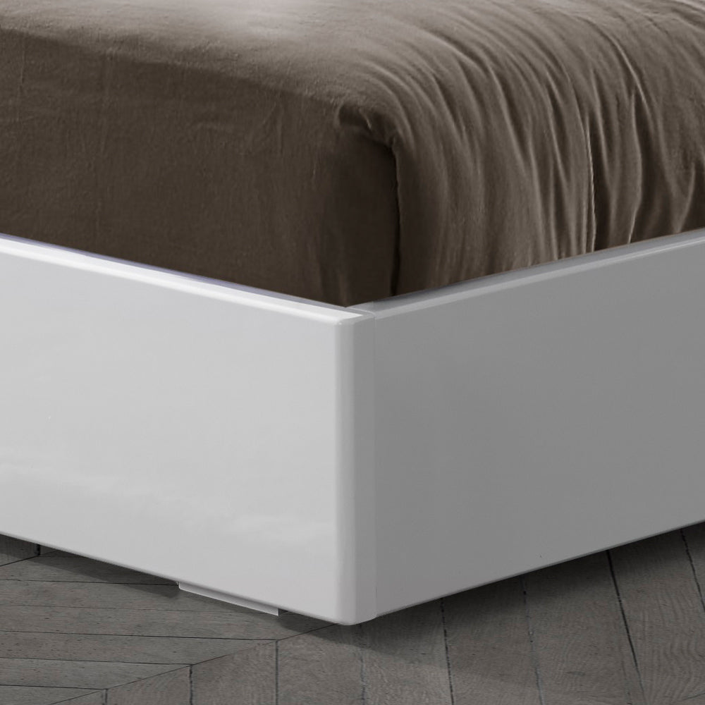 Deluxe Miami Style White Lacquered Bed