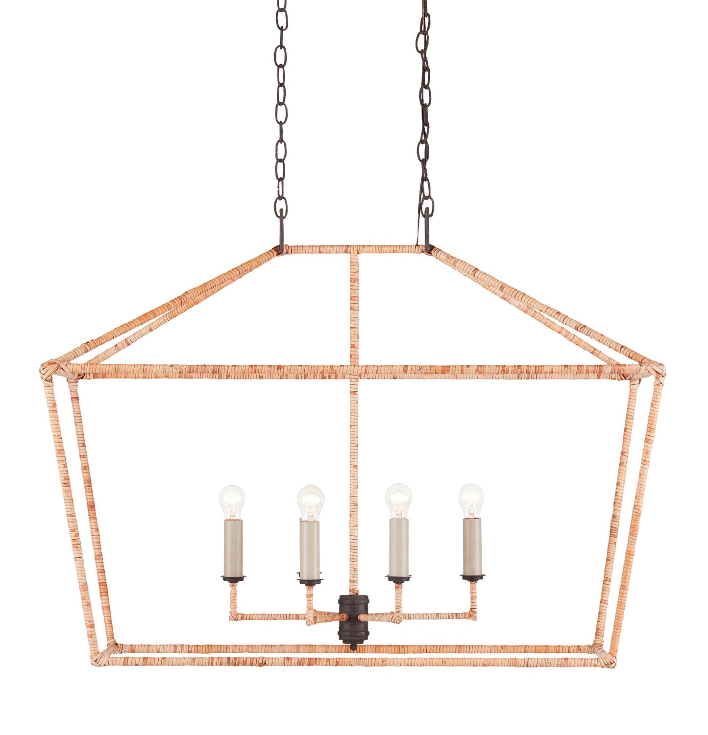 Denison Rattan Rectangular Lantern