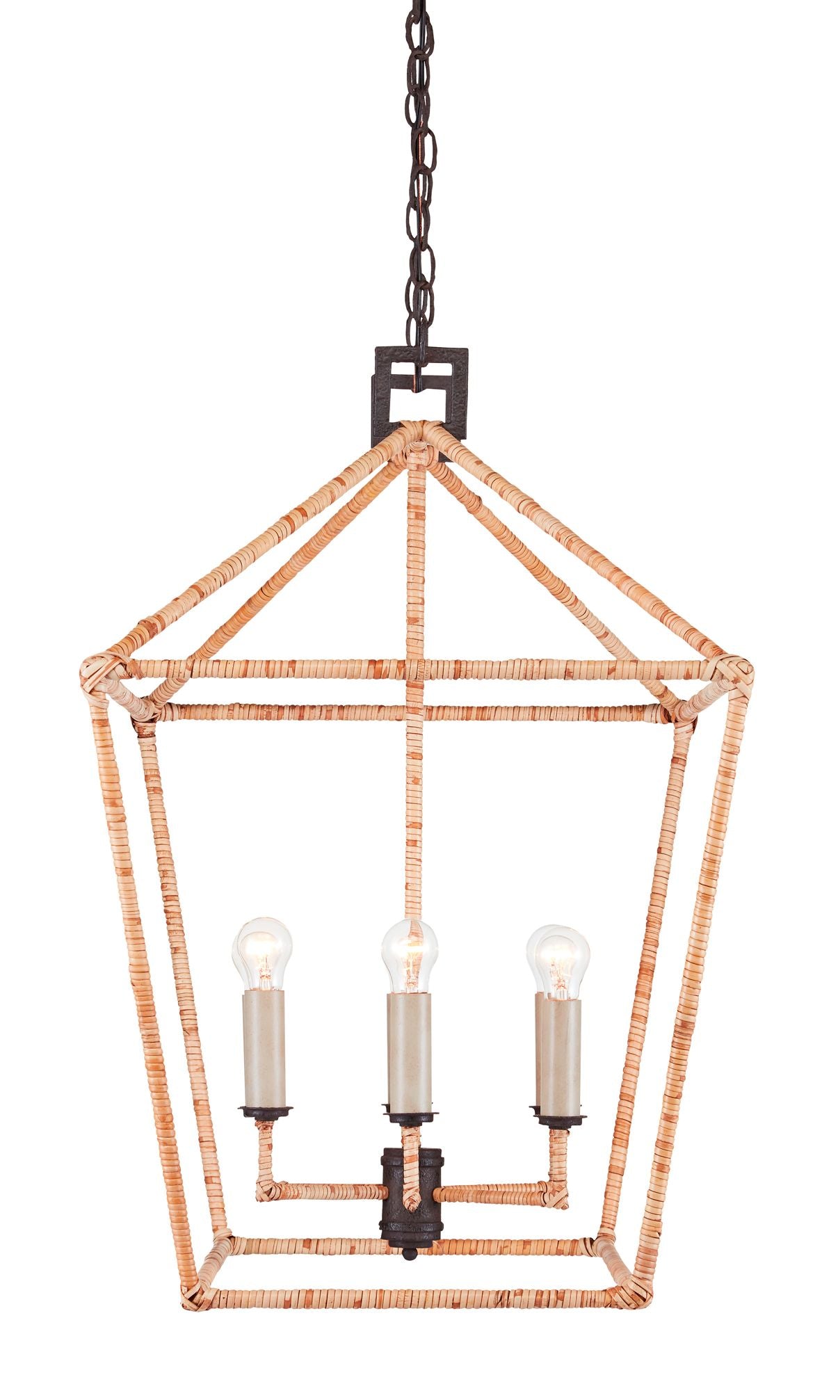 Denison Rattan Rectangular Lantern