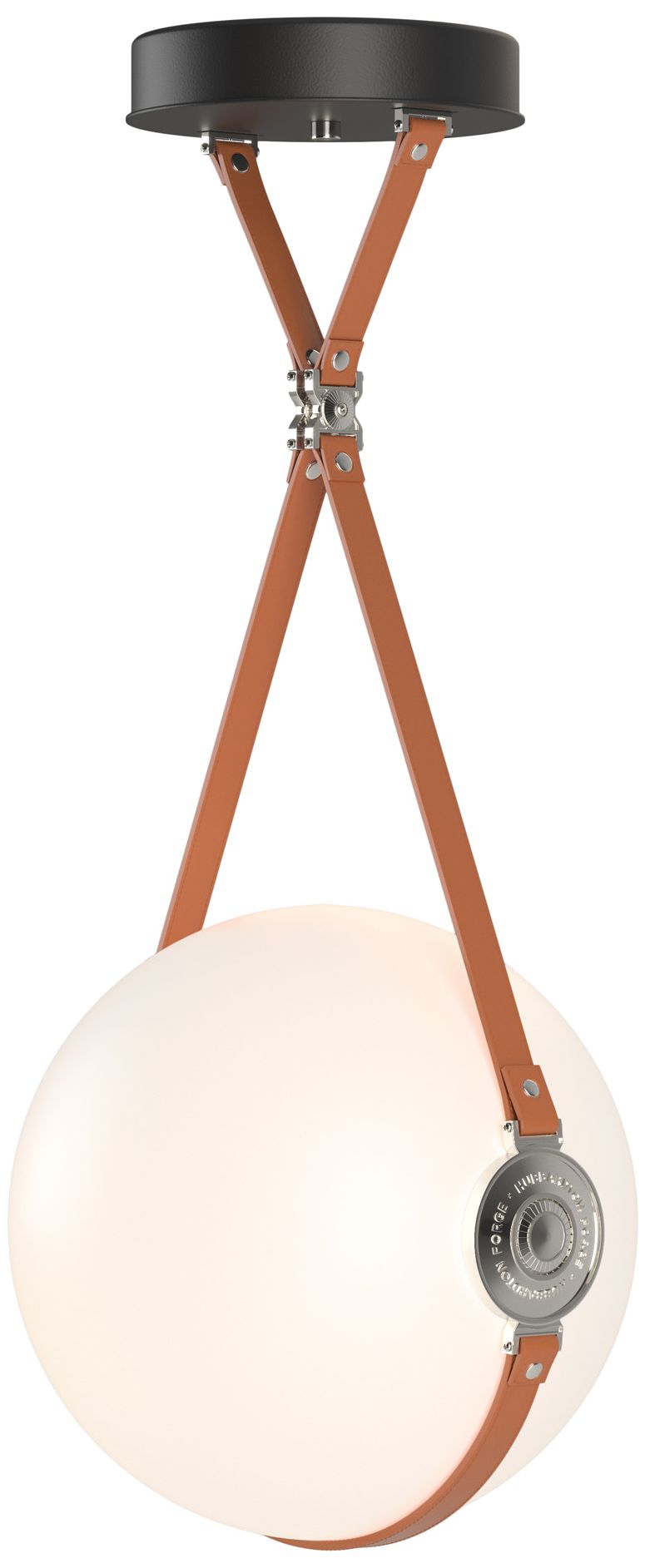 Derby 14.9" Polished Nickel Long Branded LED Pendant with Chestnut Str