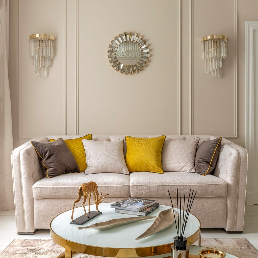 Designer Gold Plated Spiral Crystal Large Wall Light