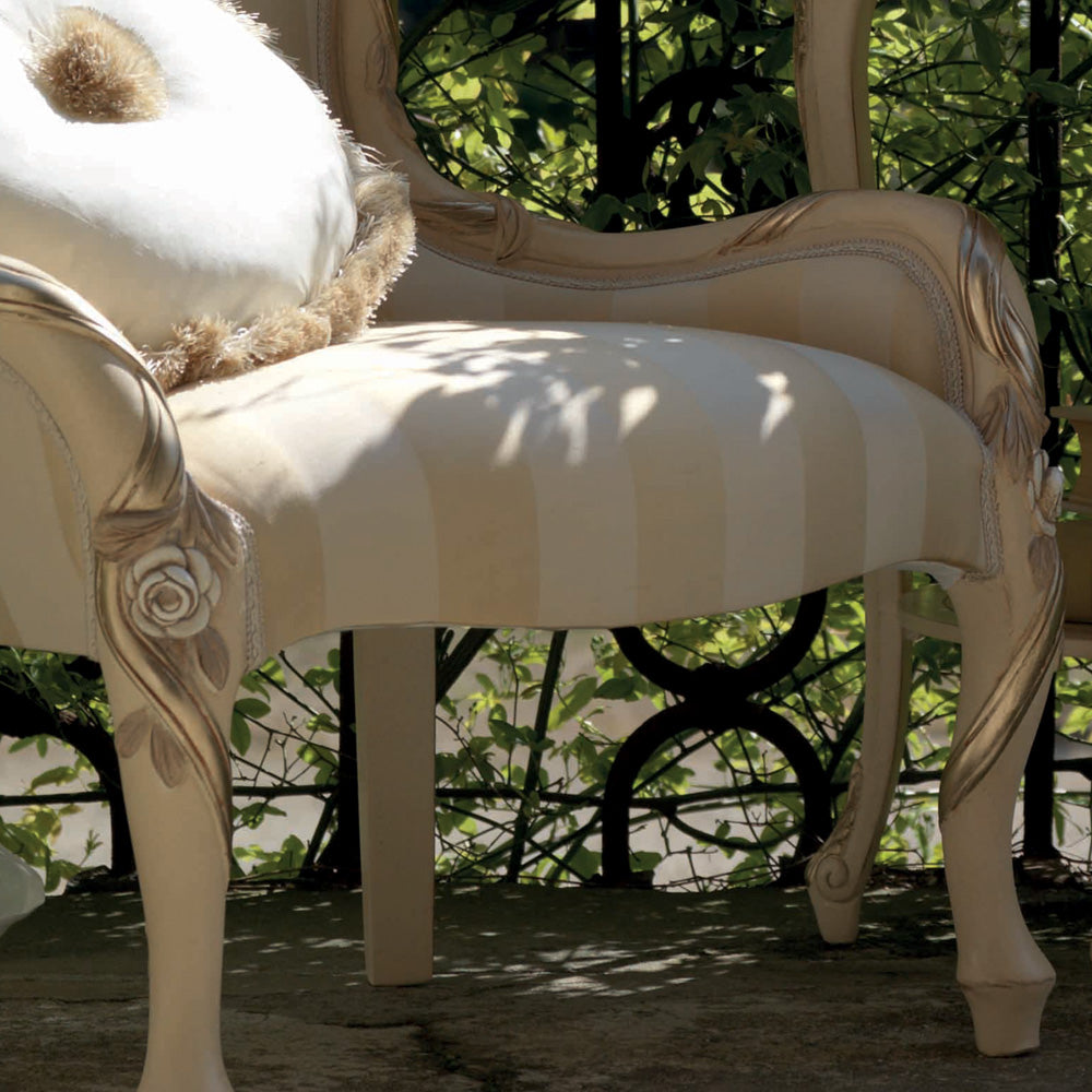 Designer Italian Rose And Ribbon Armchair