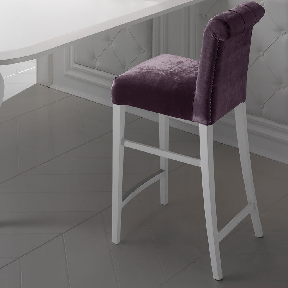 Designer Italian Velvet Bar Stool