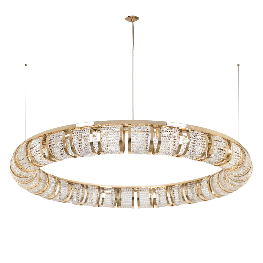 Designer Crystal 24 Carat Gold Plated Circular Chandelier