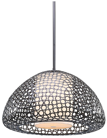 Dilston 24" Wide 3 Light Cream Linen And Bronze Dome Pendant