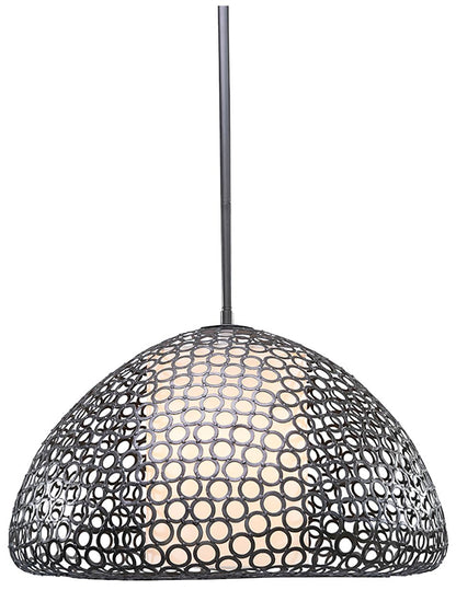 Dilston 24" Wide 3 Light Cream Linen And Bronze Dome Pendant