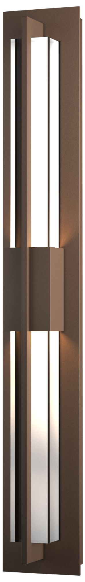 Double Axis Large LED Outdoor Sconce - Bronze Finish - Clear Glass