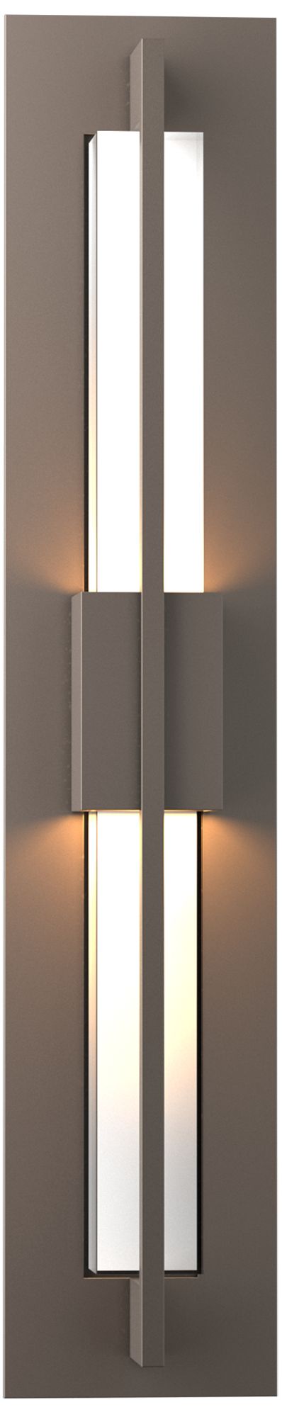 Double Axis Small LED Outdoor Sconce - Smoke Finish - Clear Glass