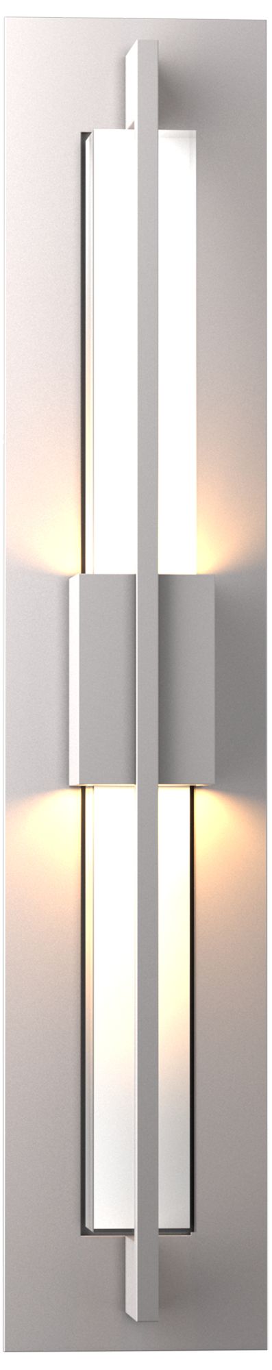 Double Axis Small LED Outdoor Sconce - Steel Finish - Clear Glass