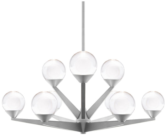 Double Bubble 12.25"H x 23.88"W 9-Light Chandelier in Satin Nicke