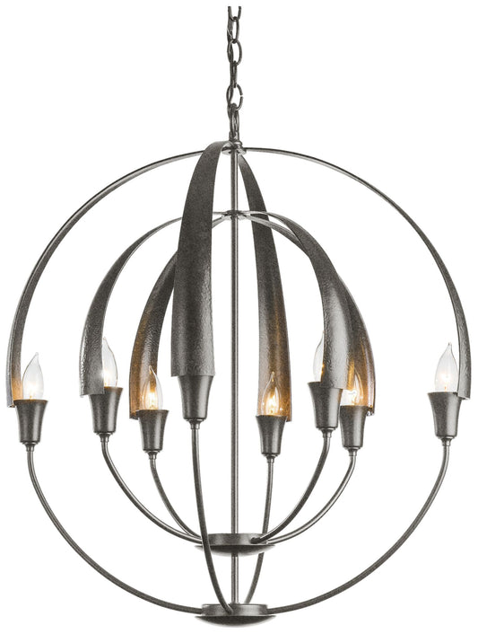 Double Cirque Chandelier - Natural Iron Finish