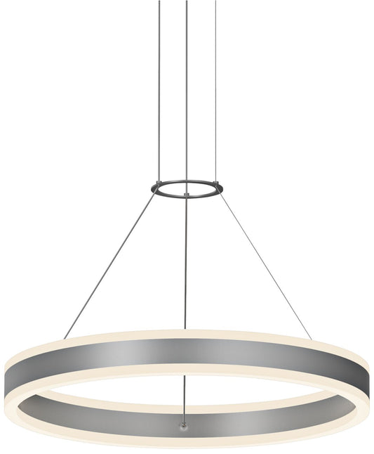 Double Corona? 23 3/4"W Aluminum 2-Light LED Pendant