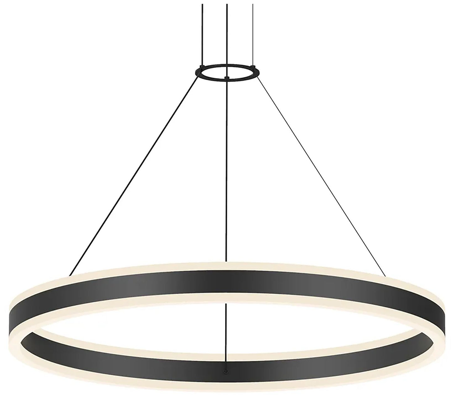 Double Corona 31.25" Wide 2-Light Satin Black LED Pendant