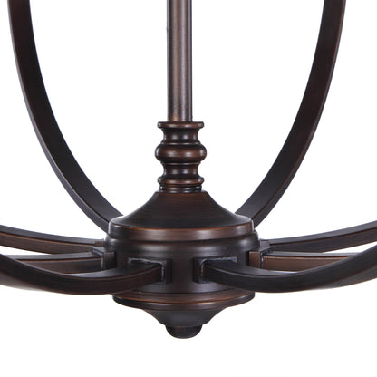 Dubois 32 1/2" Wide Bronze and Natural Oak 8-Light Chandelier