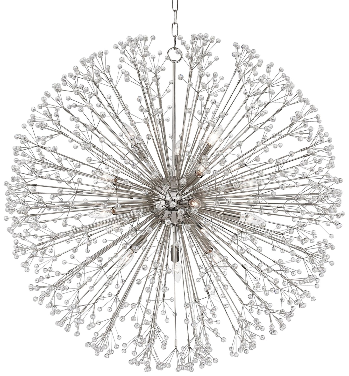 Dunkirk 40" Wide Polished Nickel 16-Light Sputnik Chandelier