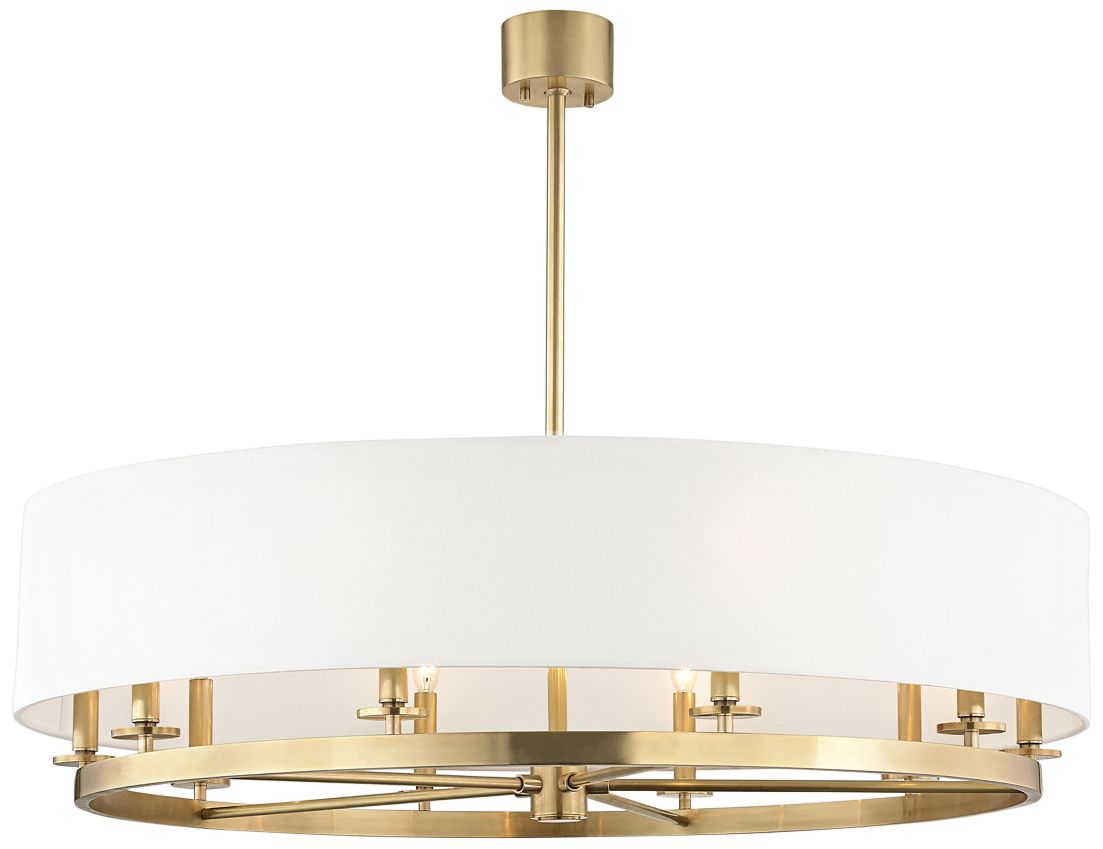 Durham 42" Wide Aged Brass 10-Light Drum Chandelier