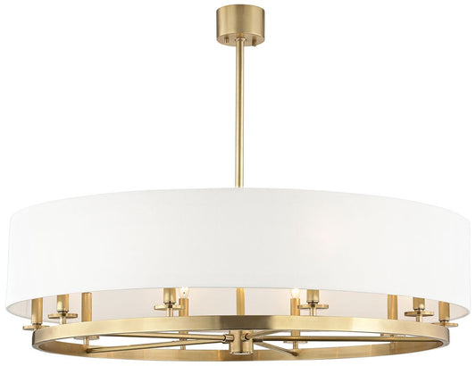 Durham 42" Wide Aged Brass 10-Light Drum Chandelier