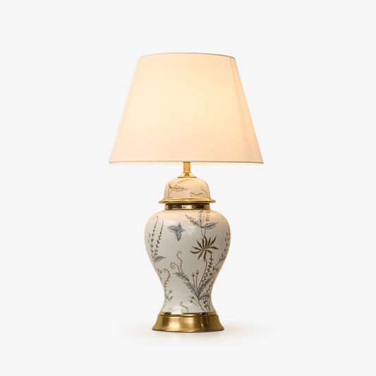 Gilt Accented Ceramic Table Lamp