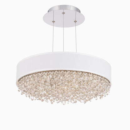 Eclyptix LED 6.5"H x 19.4"W 1-Light Crystal Pendant in Pol Stainl
